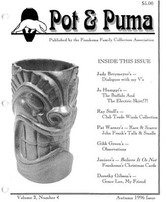 Frankoma Collectors Club newsletter, Vol 2 No 4, Autumn 1996